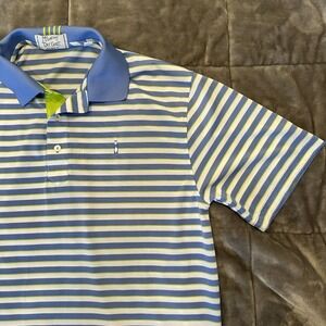 Tabasco‎ Hot Sauce Polo Shirt McILenny Mens Medium Short Sleeve Blue Golf Shirt